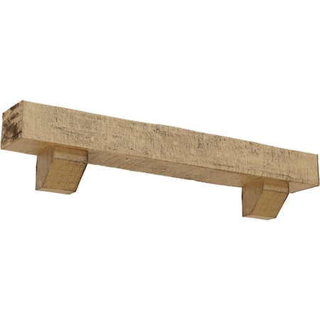 Kit W/ Ashford Corbels, NaturaL Pine, 8H X 8D X 48W Rough Cedar Faux Wood Fireplace ManteL